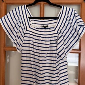 Striped Blue and White Women's Top